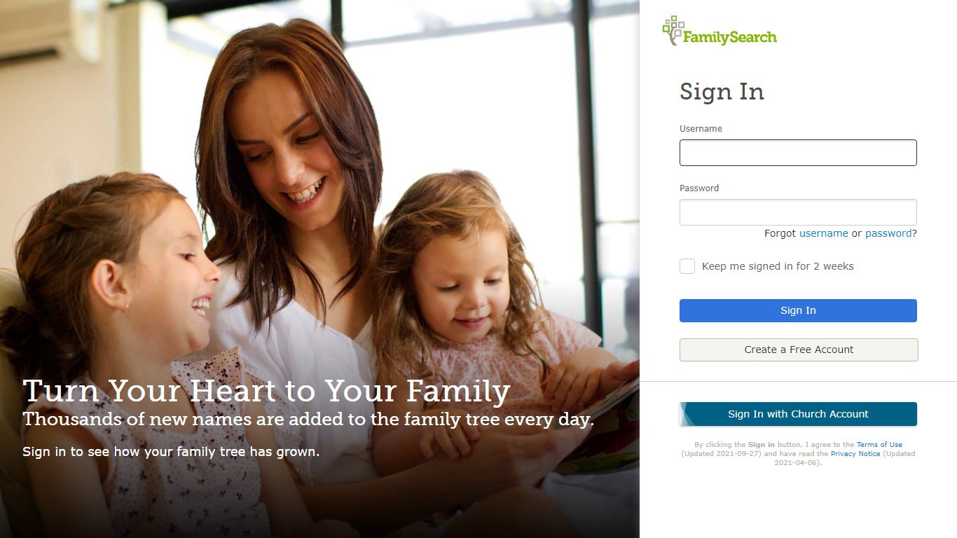 FamilySearch: Sign In